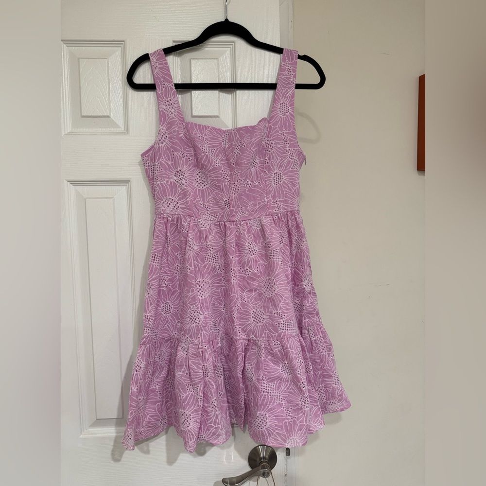 Pink Lily Lavender Floral Midi Dress